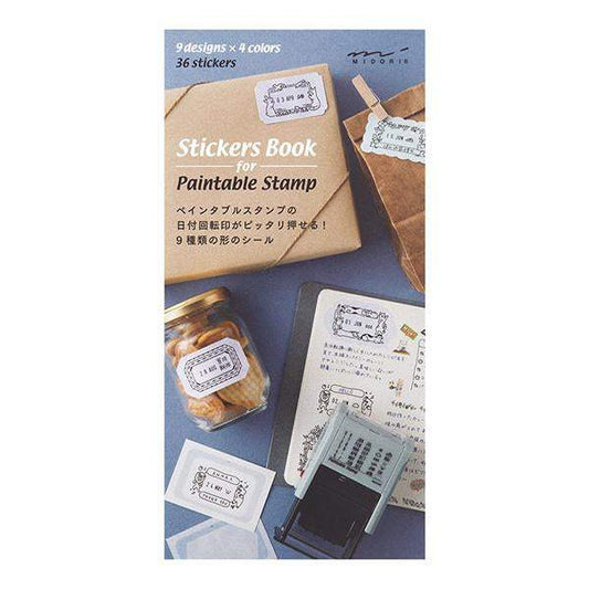 Midori Stickers Book for Paintable Rotating Stamp — Cold Colors — sheet front