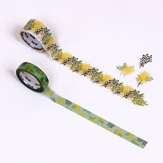 Bande Washi Roll Sticker — Language of Flowers: Mimosa — sheet front