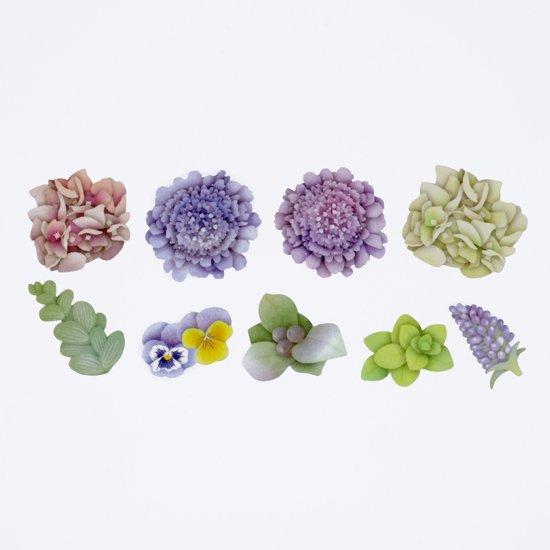 Bande Washi Roll Sticker Scabiosa Bouquet — applied in a journal