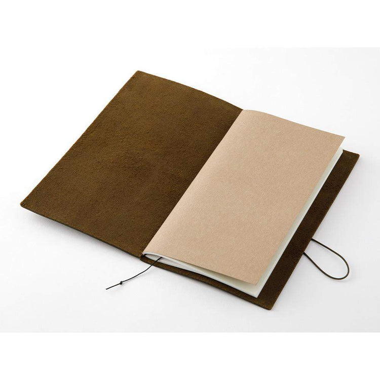 Traveler's Notebook Starter Kit (Regular Size) — Olive — in use