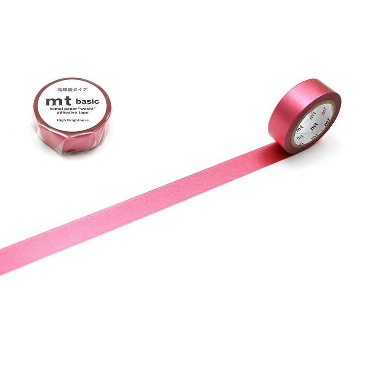 mt Basic Washi Tape — Bright Red 7m — roll front