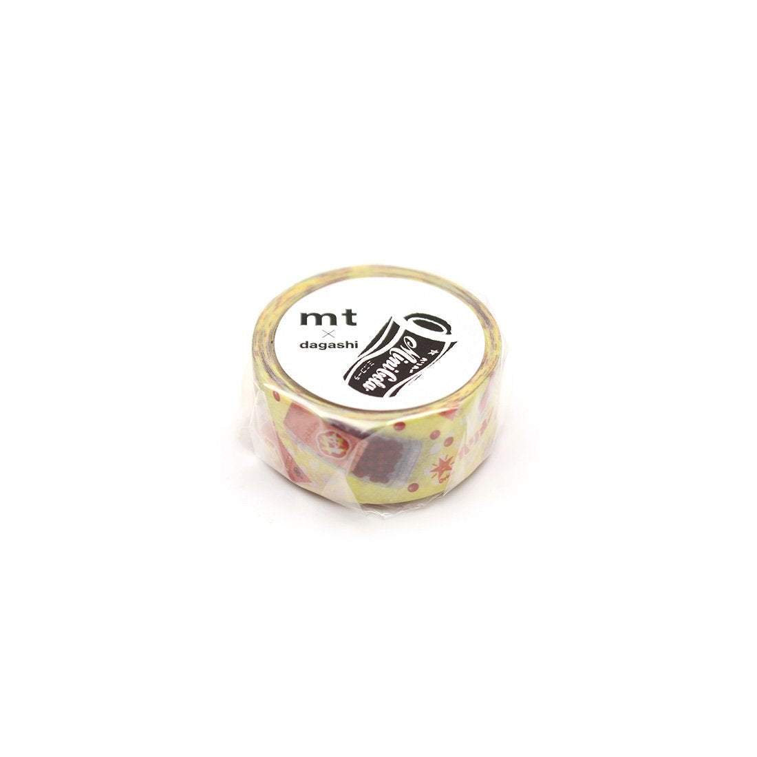 mt x Dagashi Washi Tape — Ume Mints — rolled out on paper