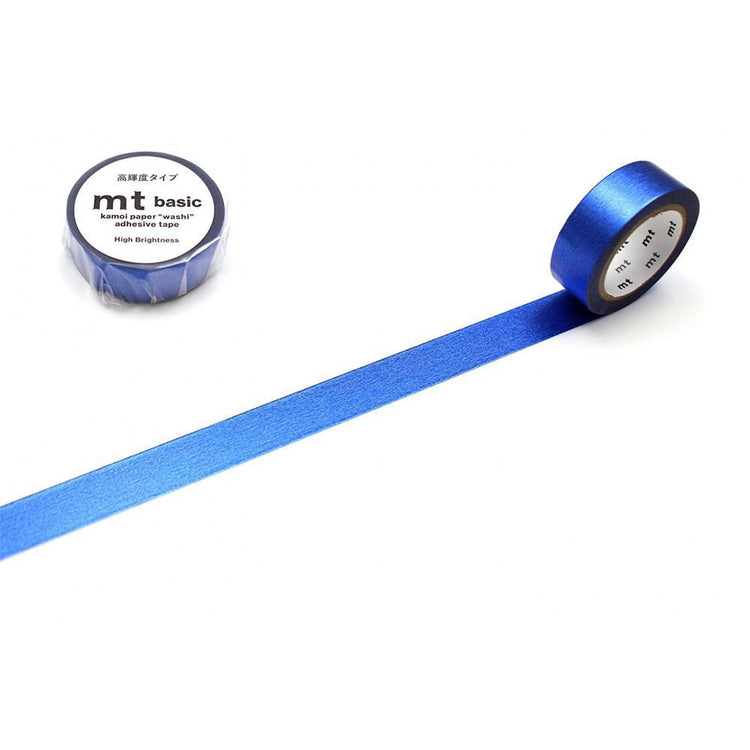 mt Basic Washi Tape — High Brightness Blue 7m — roll front