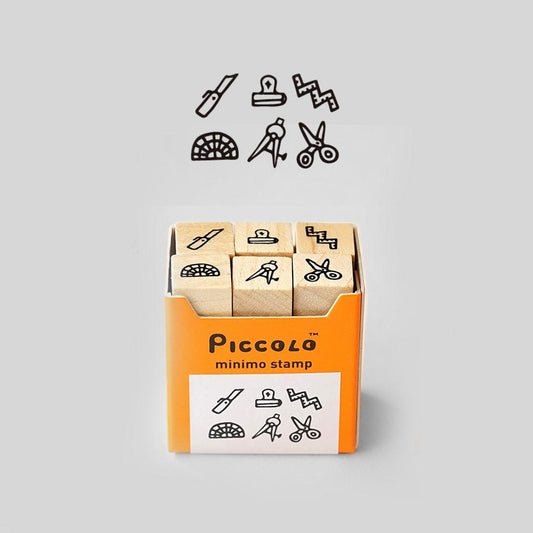 Plain Stationery Minimo Stamp Set — Ruler and Knife — stamp front