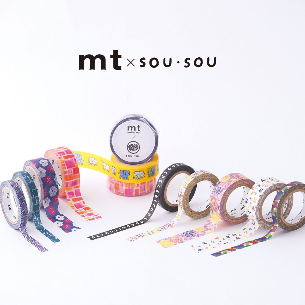 mt x SOU・SOU Washi Tape — Zou — rolled out on paper