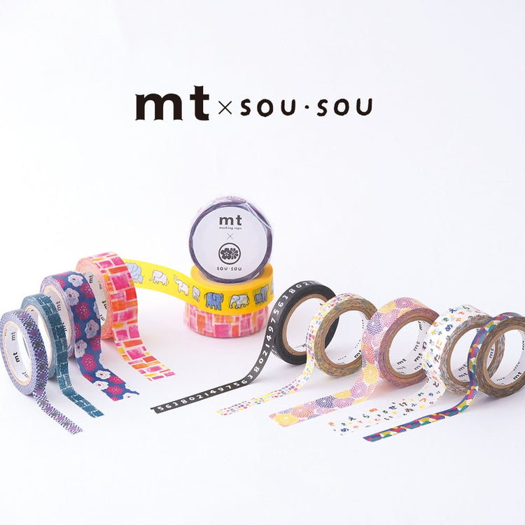 mt x SOU・SOU Washi Tape — Zou — rolled out on paper