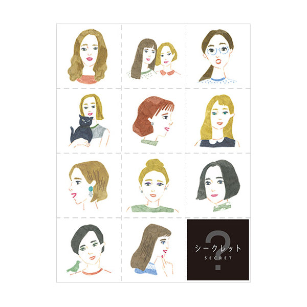 Hitotoki Large Size Sticker Woman — sheet front
