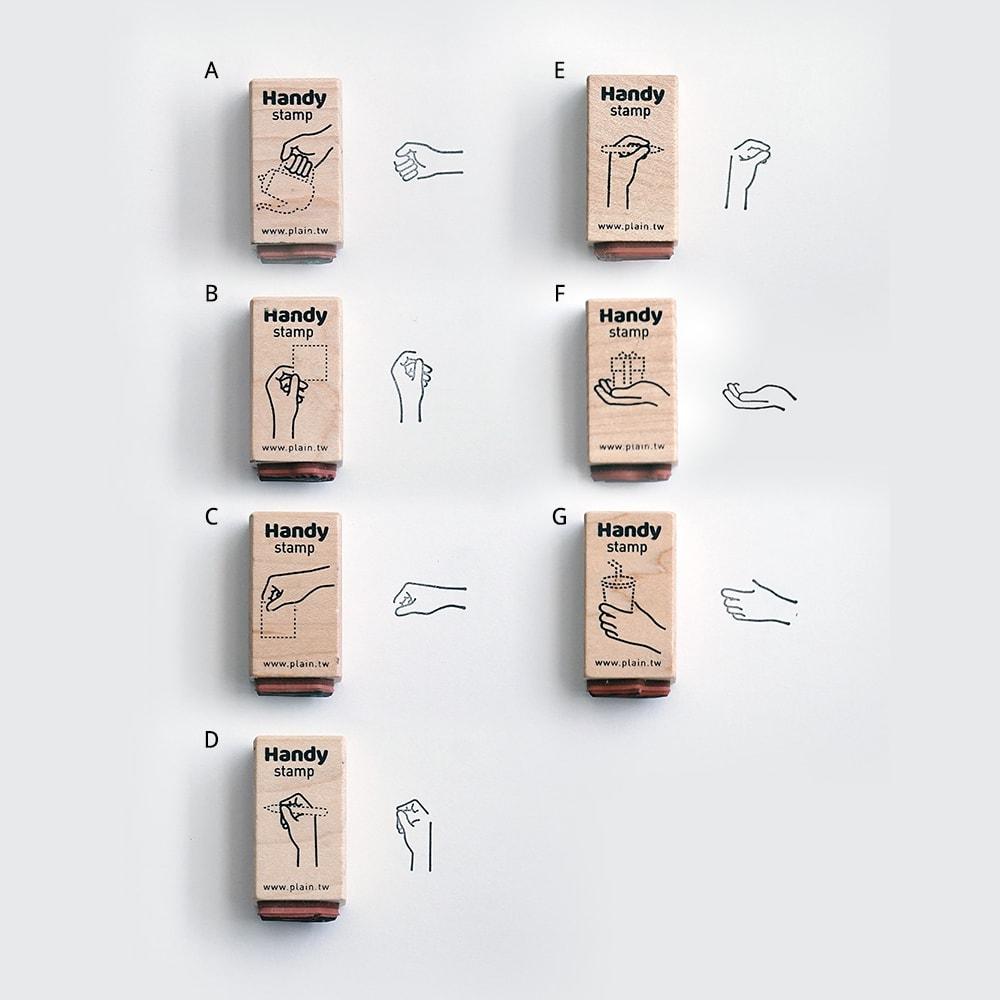 Plain Stationery Handy Stamp (E) — close-up of design