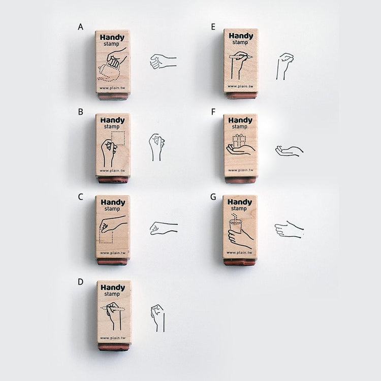 Plain Stationery Handy Stamp (E) — close-up of design