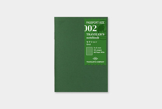 Traveler's Notebook Refill 002 (Passport Size) — Grid — front view
