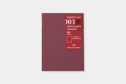 Traveler's Notebook Refill 003 (Passport Size) — Blank — front view