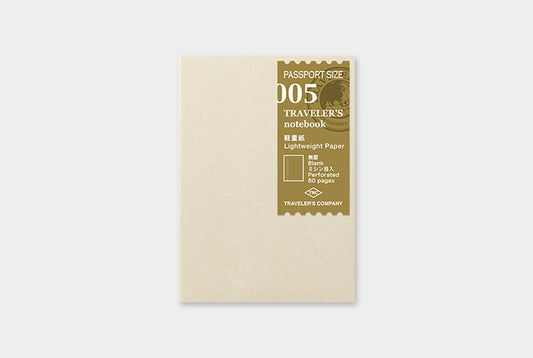 Traveler's Notebook Refill 005 (Passport Size) — Lightweight Paper — front view