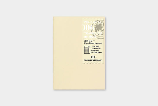 Traveler's Notebook Refill 006 (Passport Size) — Monthly Diary — front view