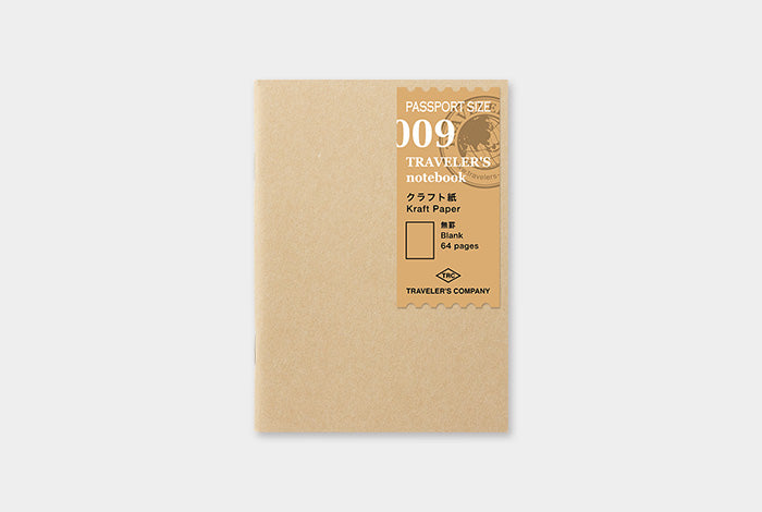 Traveler&#39;s Notebook Refill 009 (Passport Size) - Kraft Paper | Washi Wednesday