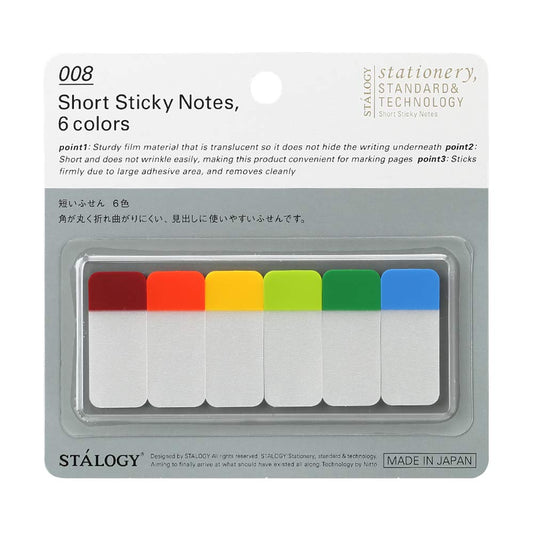 Stalogy Short Sticky Notes 6 Colors A — front view
