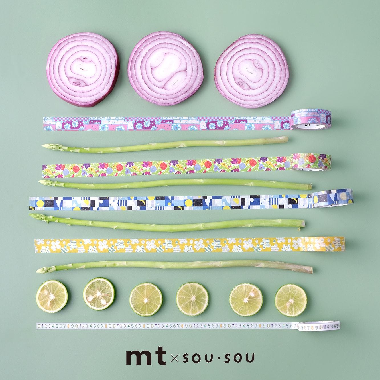 mt x SOU・SOU Washi Tape — Passion — roll side view